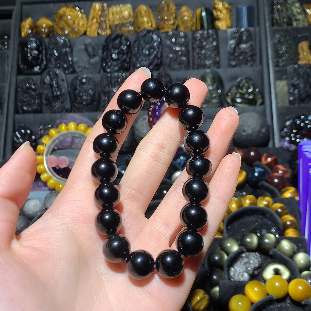 黑曜岩手链未镶嵌偷***果