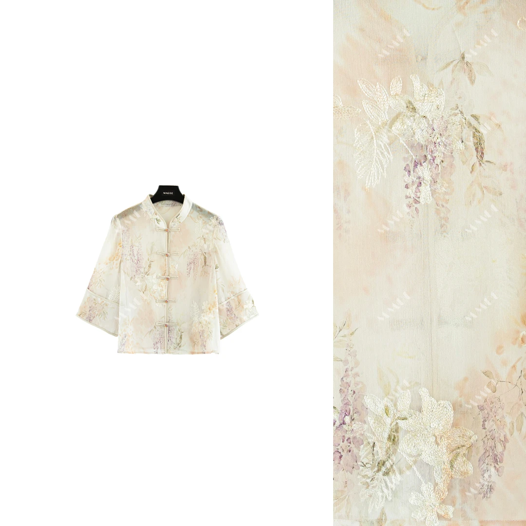 【紫玉】新中式国风薄短外套夏新款防晒透气简约上衣女MCGSY0680