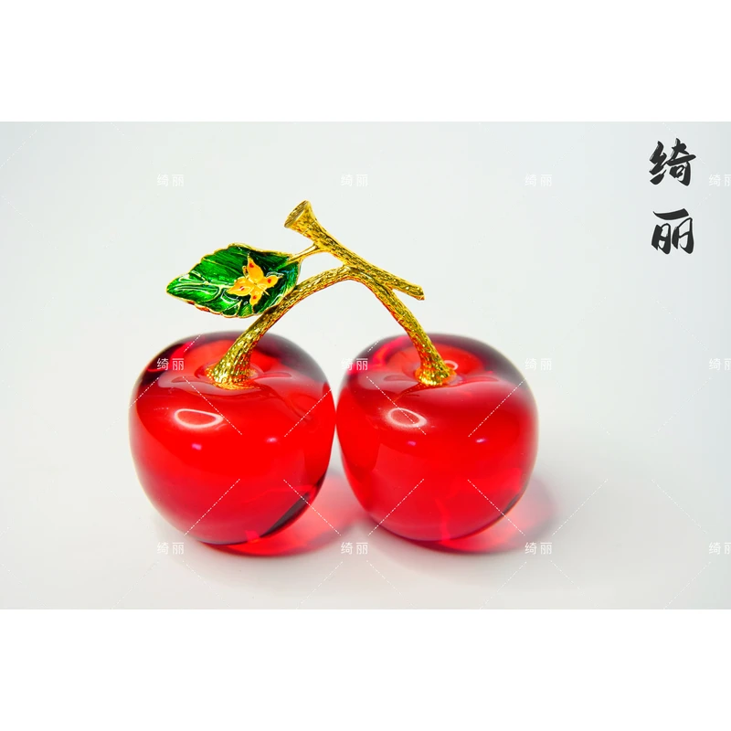 轻奢创意水晶樱桃子装饰艺术品