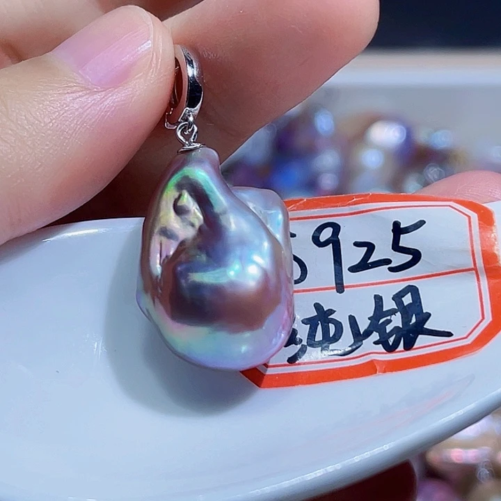 淡水珍珠银S925镶嵌颈饰