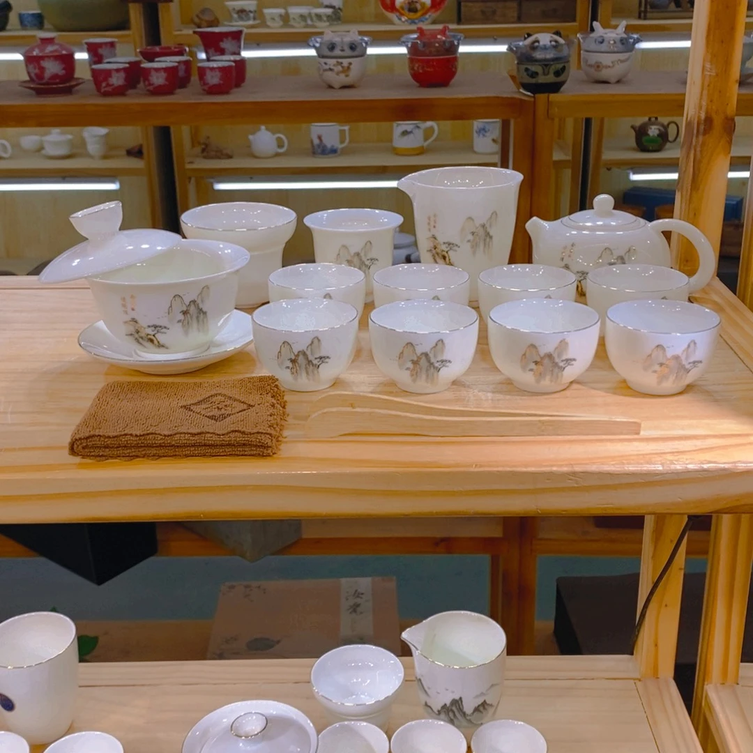 【不止】羊脂玉瓷茶具套装