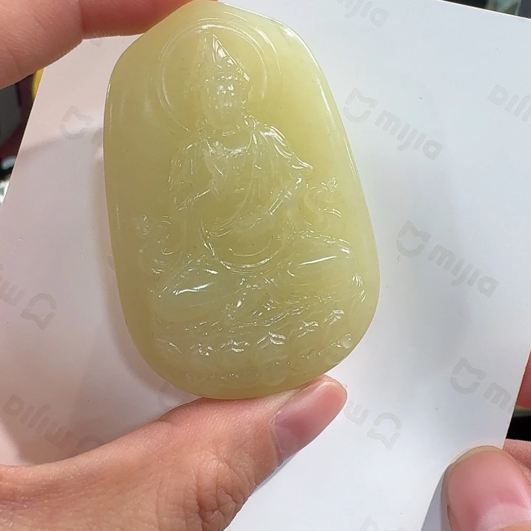 和田玉未镶嵌颈饰若羌黄口4804