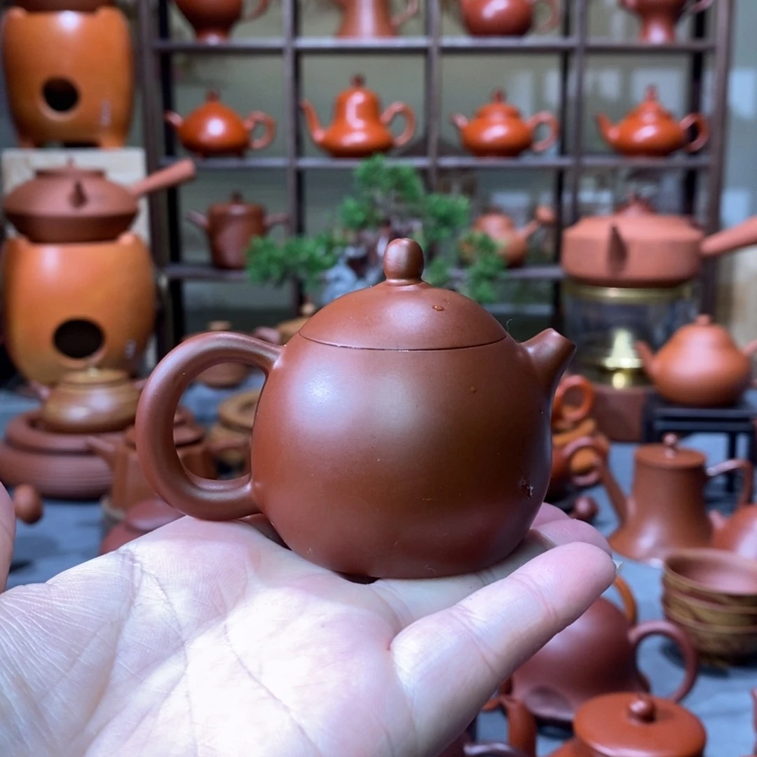 紫砂茶壶福利款潮州手拉壶朱泥小龙蛋60cc