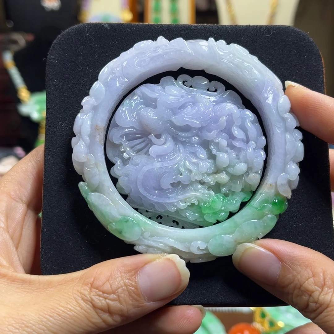 翡翠未镶嵌颈饰天然翡翠手镯套装56圈口