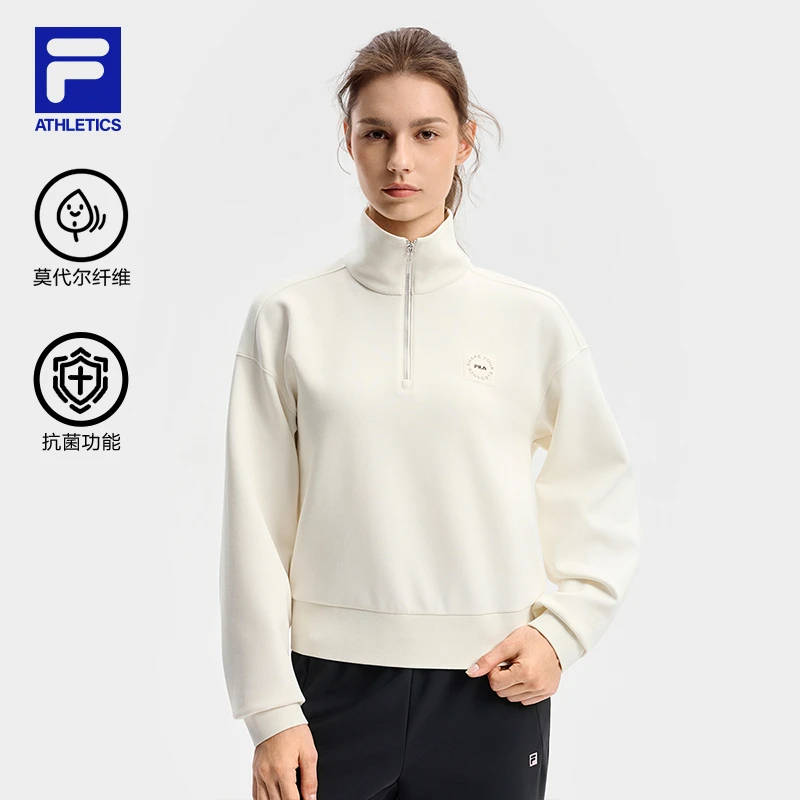 Fila/斐乐【抗菌&莫代尔纤维】秋女士户外休闲运动卫衣秋冬穿搭