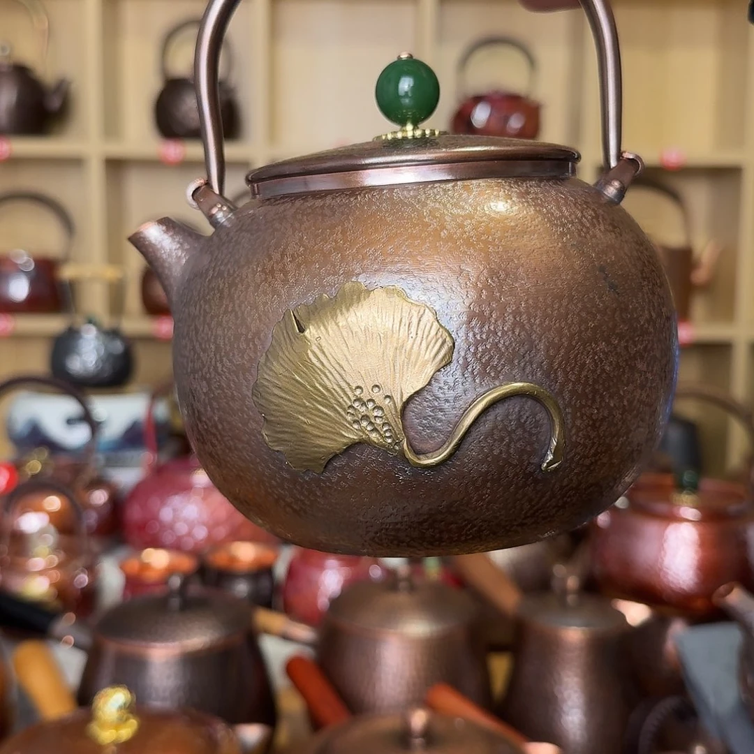 1000毫升一叶暴富紫铜壶