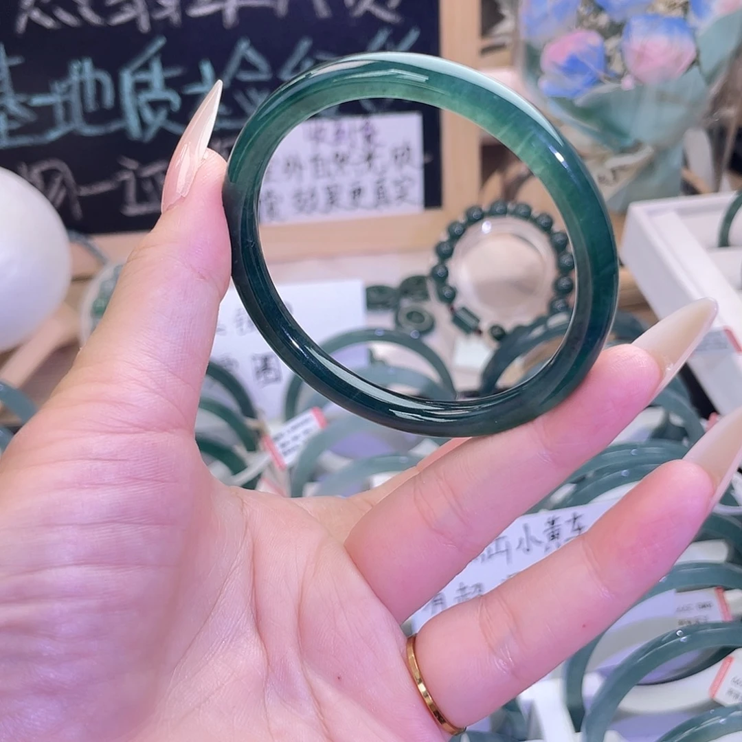 未镶嵌手镯翡翠55-56圈美人条