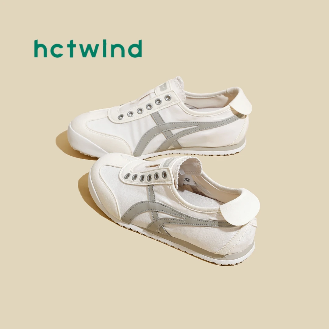 热风百搭一脚蹬内增高德训鞋女2025夏季新款网面透气懒人帆布鞋女