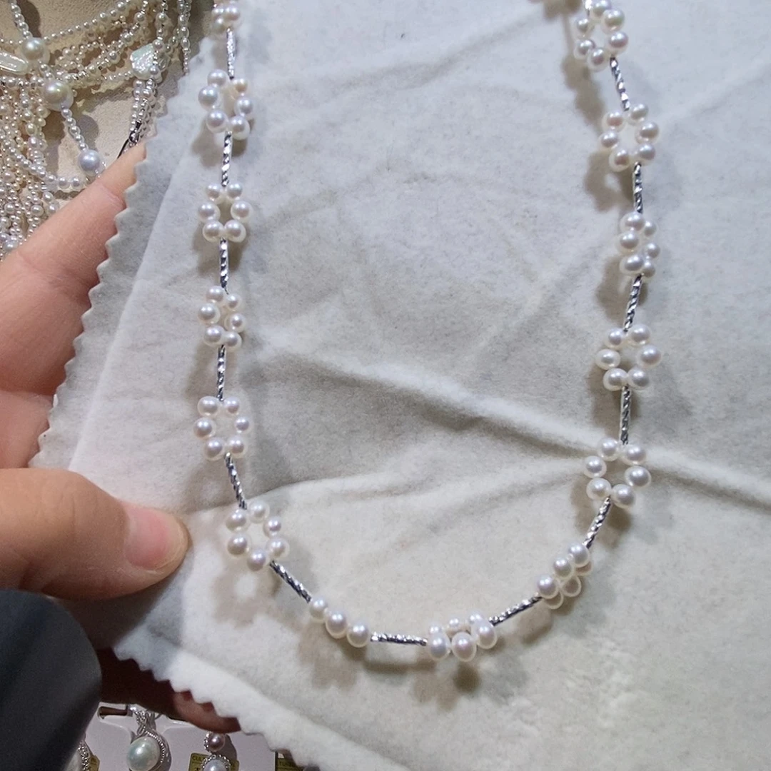 非金属925银纯银编织项链