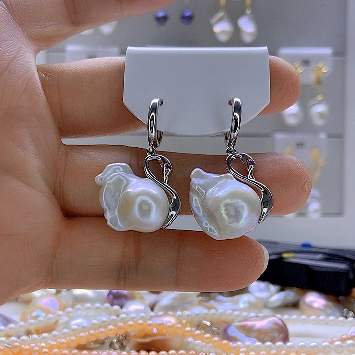 ᥫ***࿐颈饰银S925镶嵌淡水珍珠95