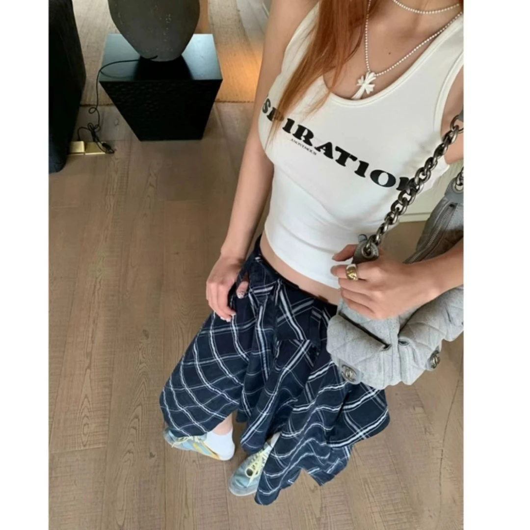 曼曼【专属背心】 字母印花工字吊带背心（无胸垫）