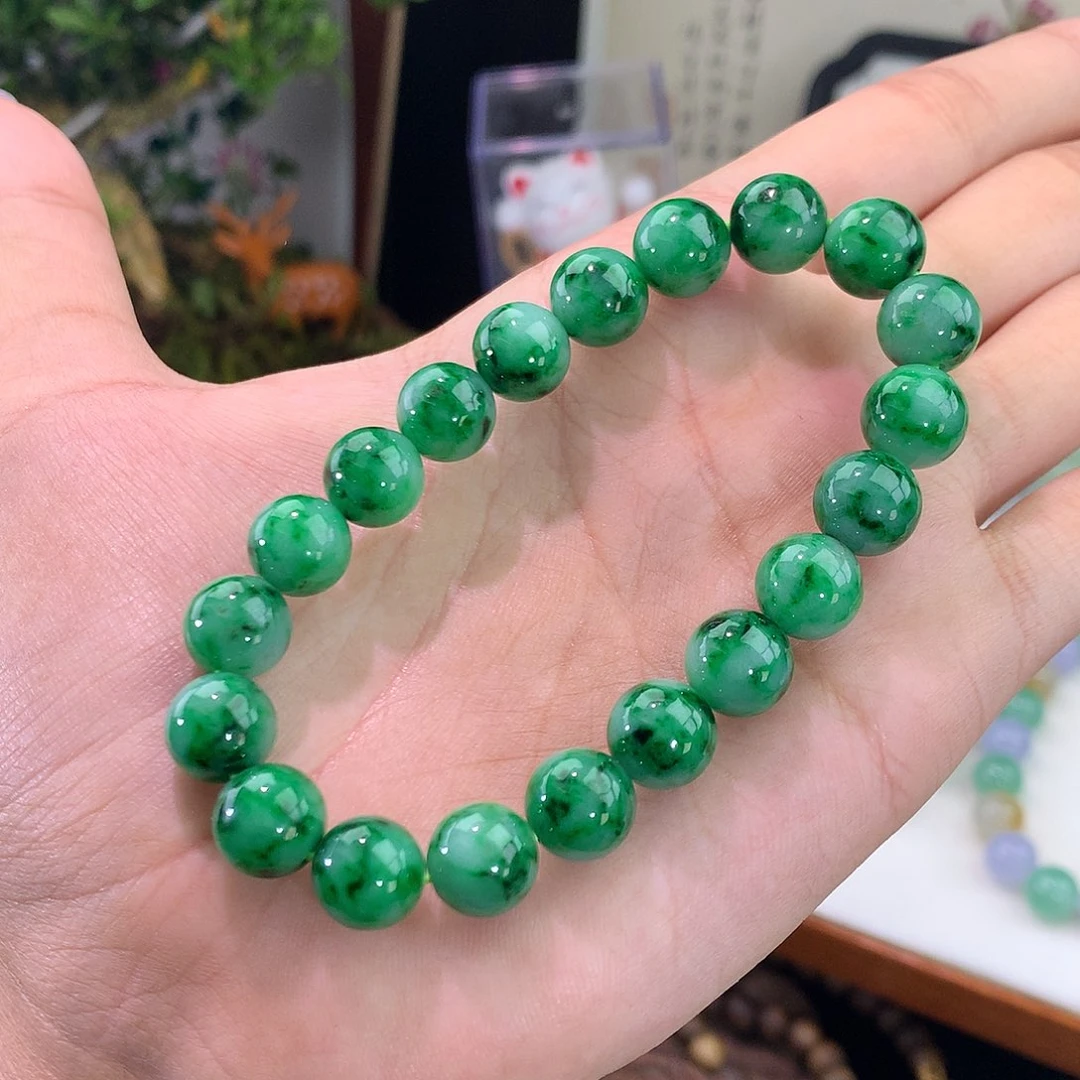 翡翠未镶嵌手链3号 阳绿手串