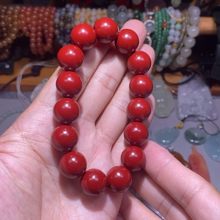 天然辰砂手串13.8
