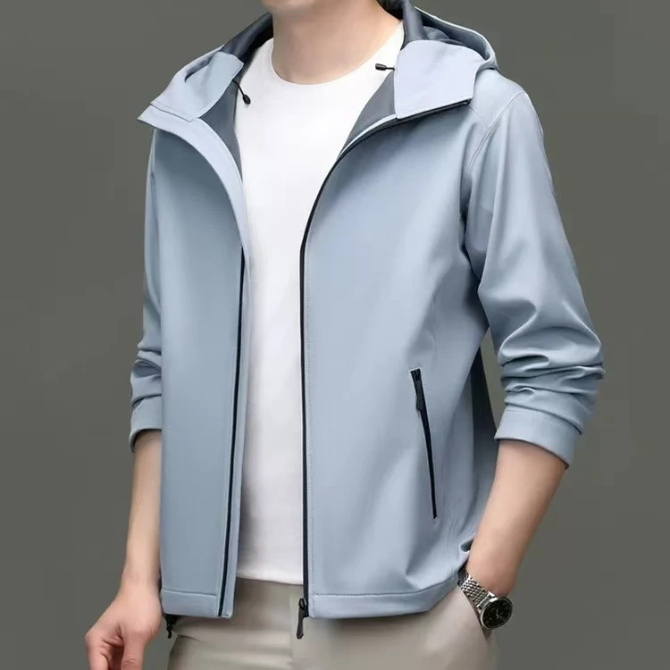 户外剪刀运动时尚休闲冲锋连帽夹克冲锋衣！出口单！男士春秋款-001