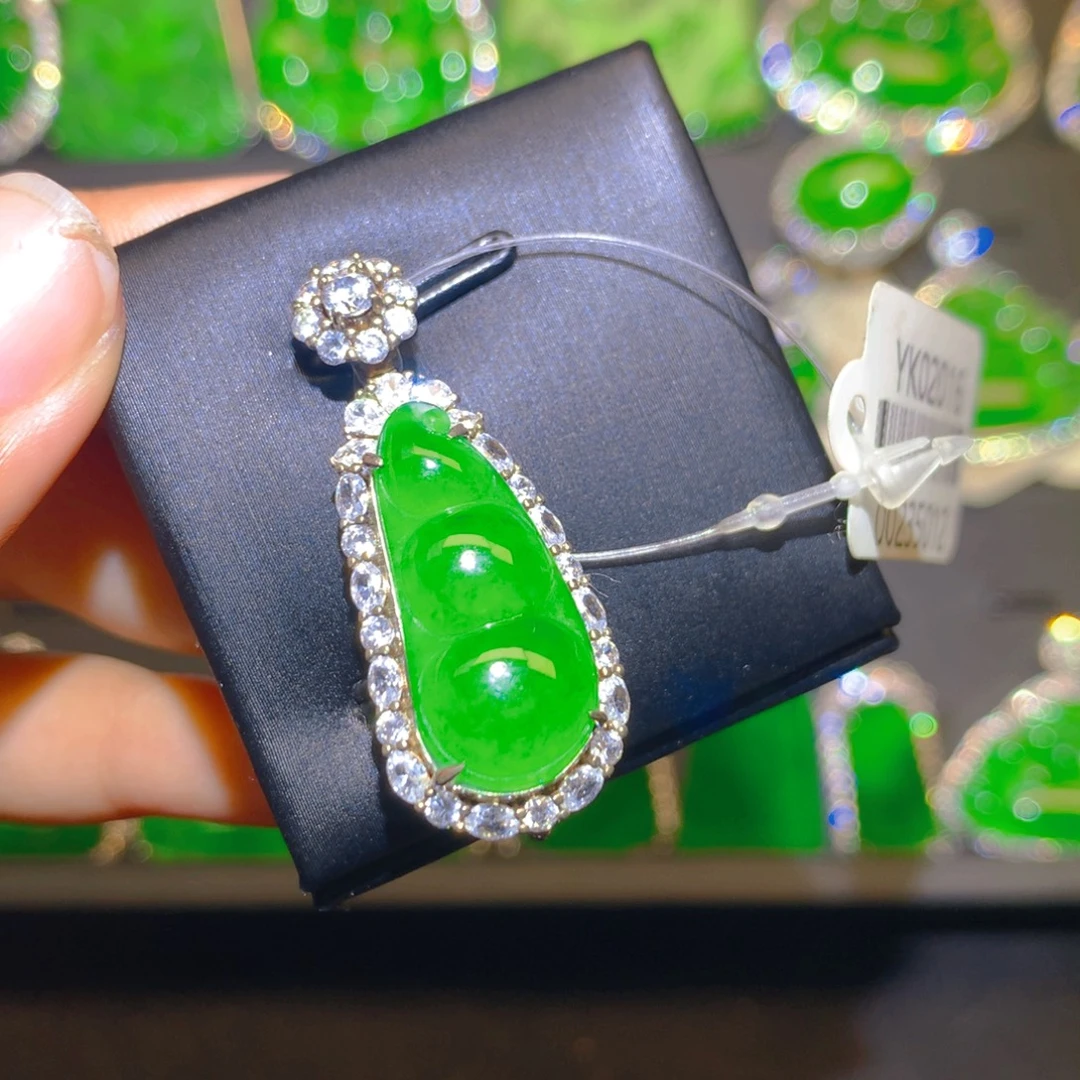 翡翠银S925镶嵌颈饰