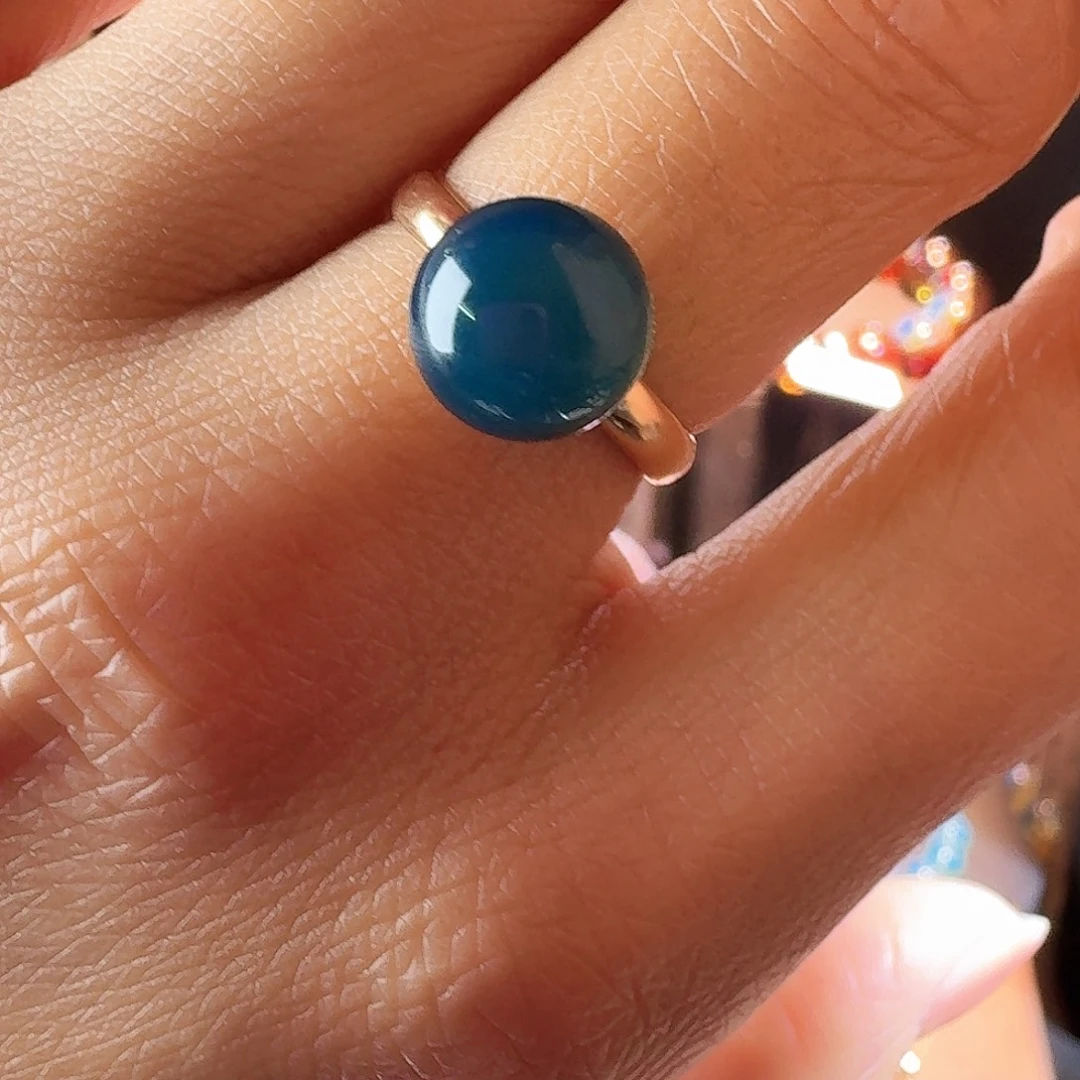 琥珀银S925镶嵌戒指多米尼加