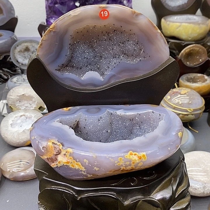 未镶嵌摆件紫晶星空闪聚宝盆