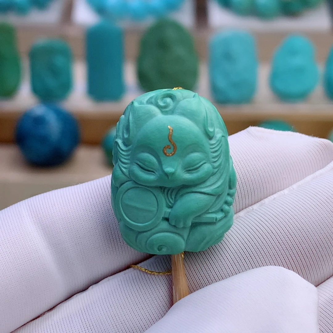 绿松石未镶嵌挂件