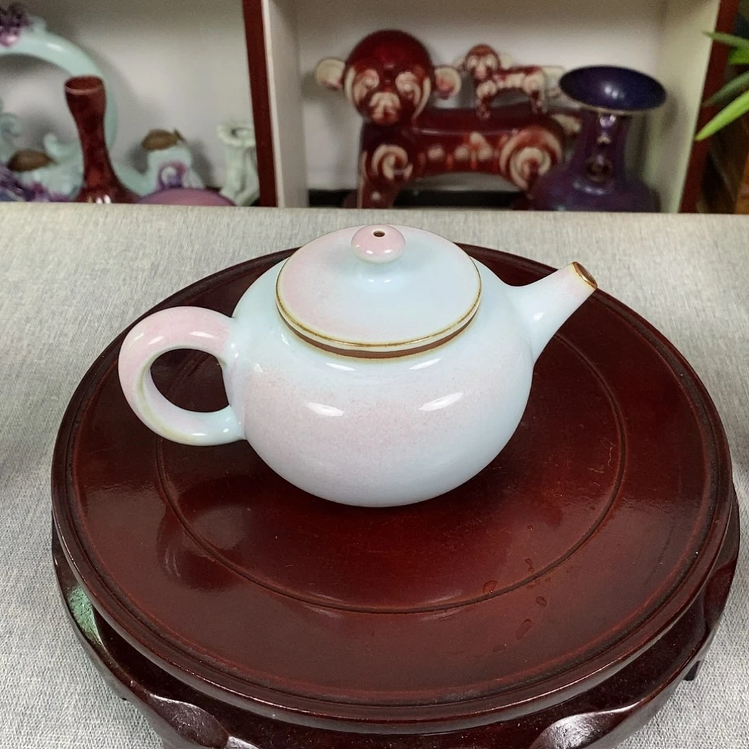 壶钧瓷茶壶高温窑变西施壶手拉胚
