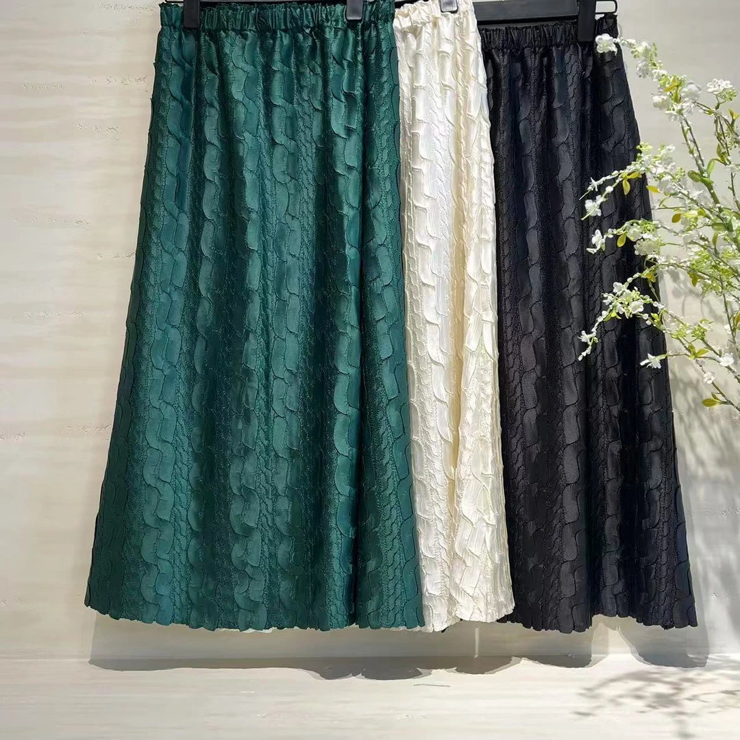 MINGGANG/名港【视觉冲击】春夏透气高腰纯色半身裙88263-1