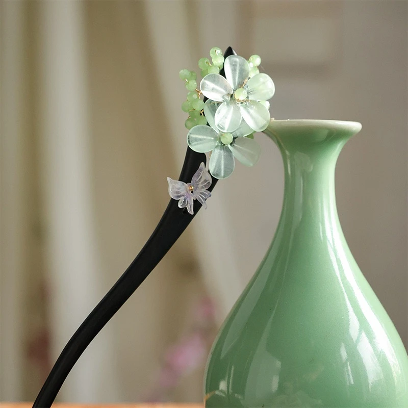 【浮生】发簪饰品兰心清新盘发簪国风个性木发簪古装