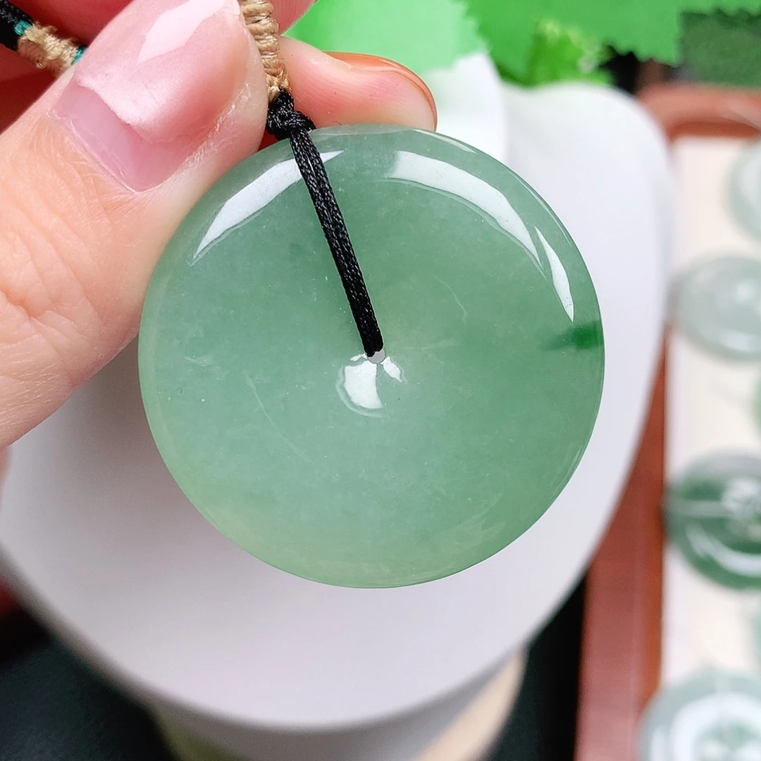 翡翠未镶嵌颈饰平安36.9-5.5