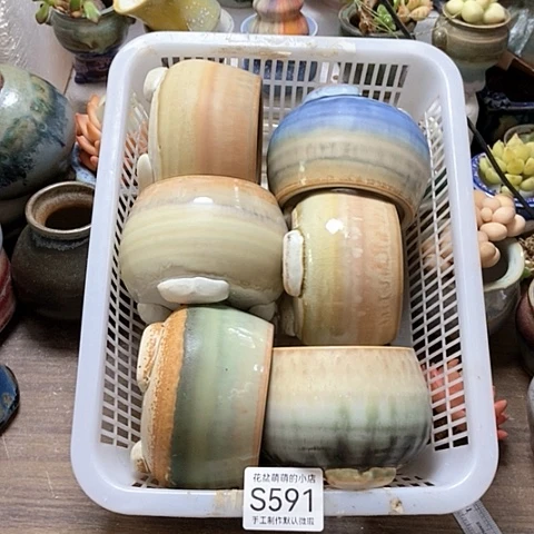 紫砂花盆591微瑕品口径7到8左右