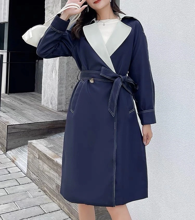 F112  YK春秋新款时尚休闲中长款风衣外套