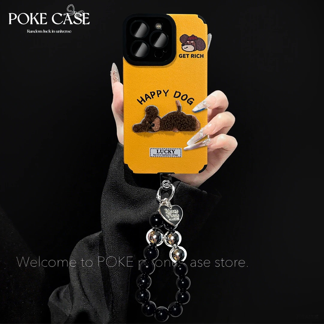 轻奢瞳眼可爱小熊适用苹果17PROMAX华为vivo小米oppo手链手机壳