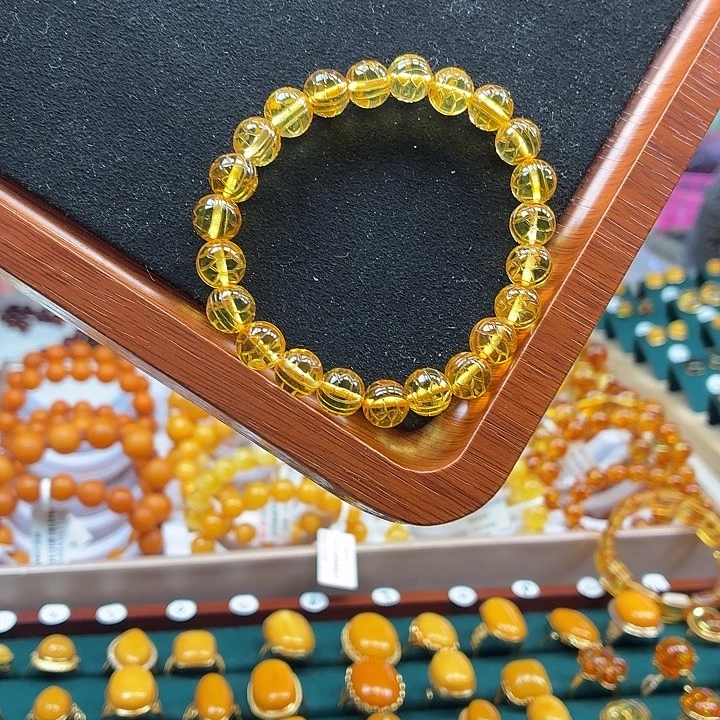 琥珀未镶嵌手串精品富甲
