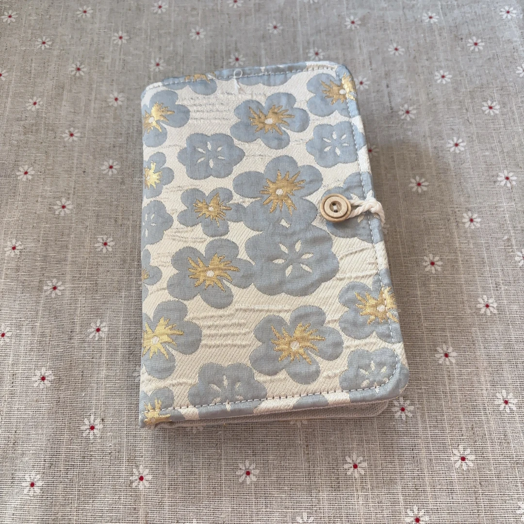 【银底兰花】布艺活页手账本笔记本便携拆卸存钱本子存钱夹钱册