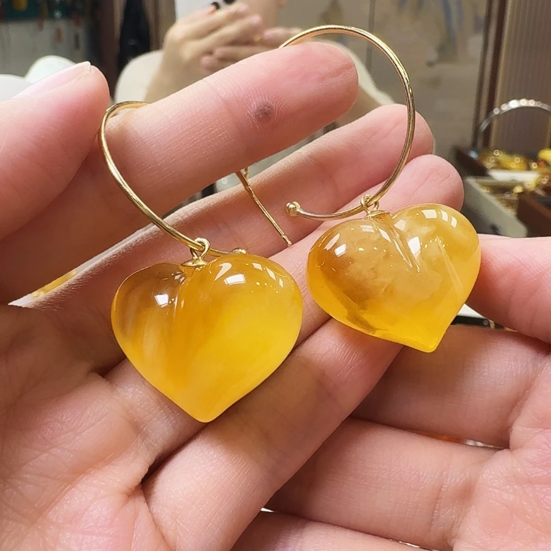 琥珀未镶嵌颈饰耳坠