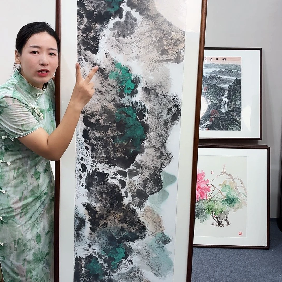 国画手绘作品210×60尺寸