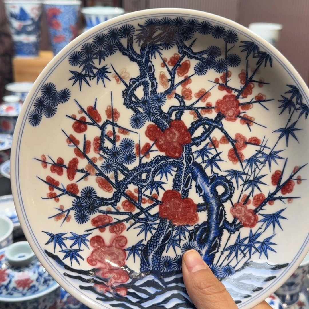 微瑕松竹梅壶承壶承壶承