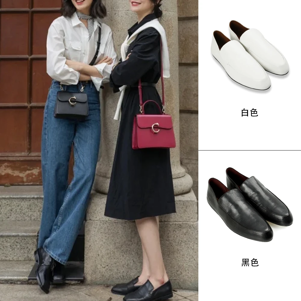 MANIKA GUAN 2025春夏新款方头平底鞋经典商务百搭乐福鞋MK162421