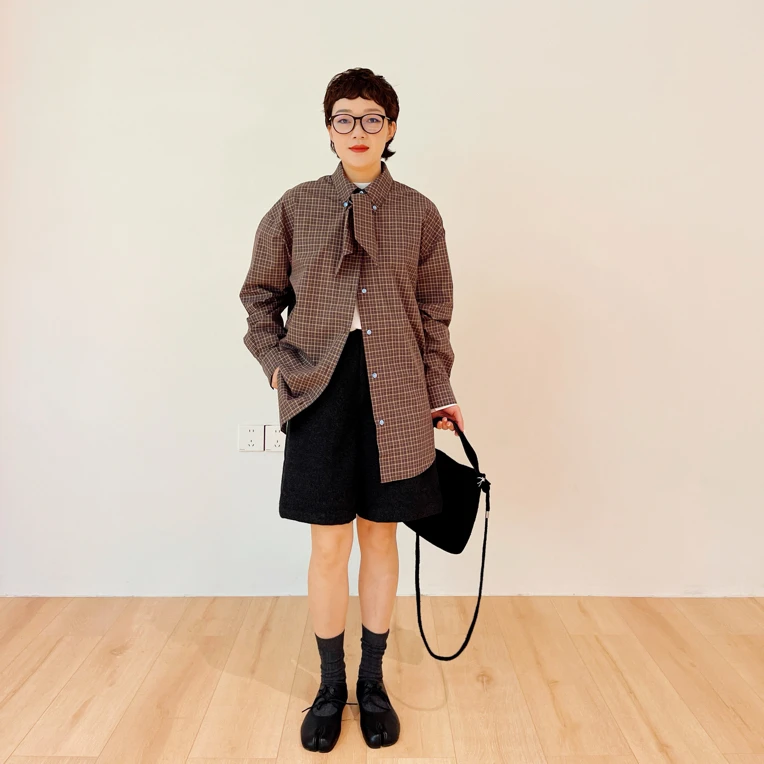 设计师款 - 领带格子衬衫