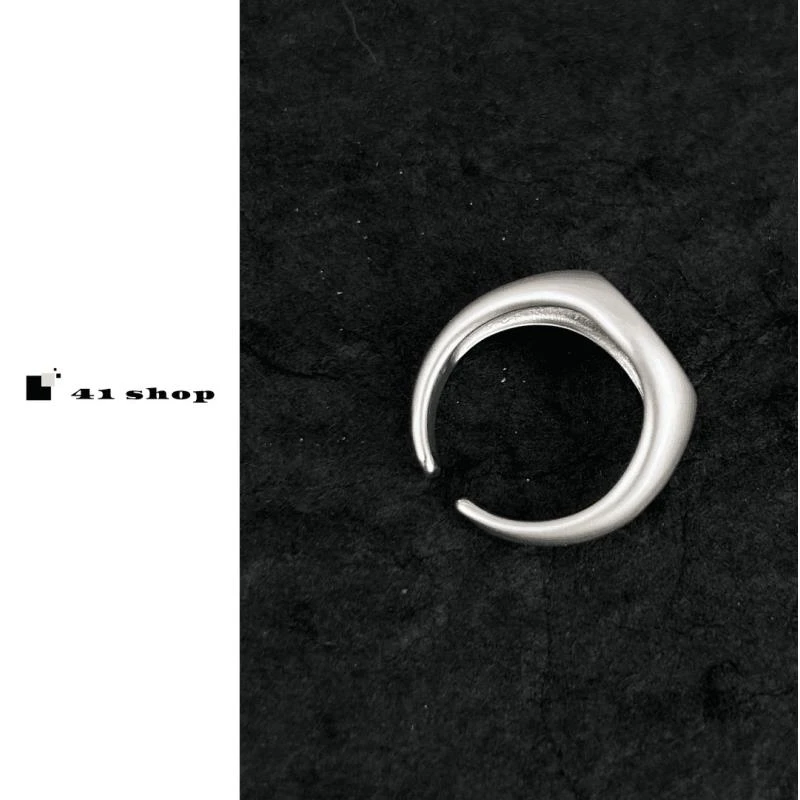 铜合金戒指 A301 红星球哑银色开口戒指极简风小众百搭设计感轻奢