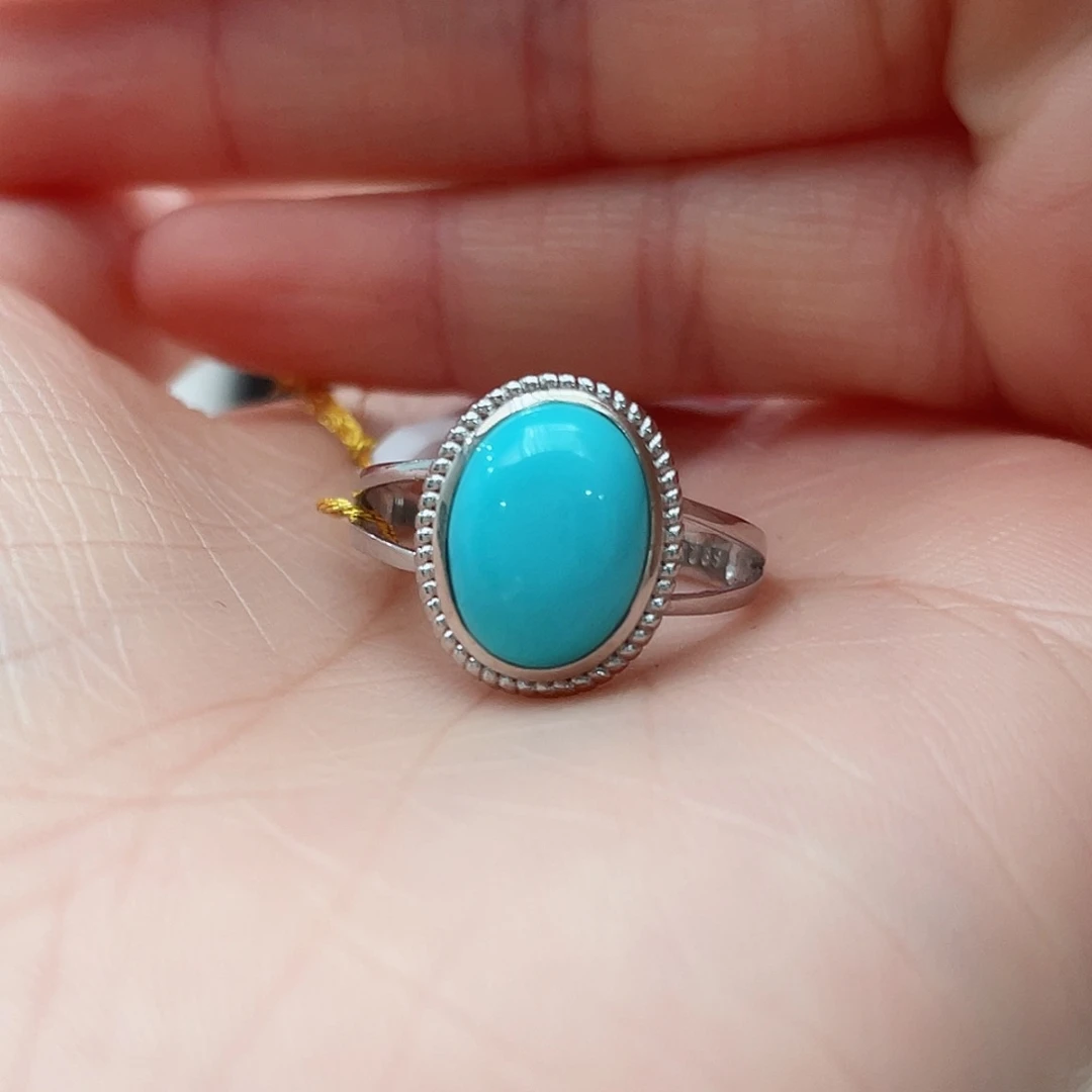 绿松石戒指银S925镶嵌