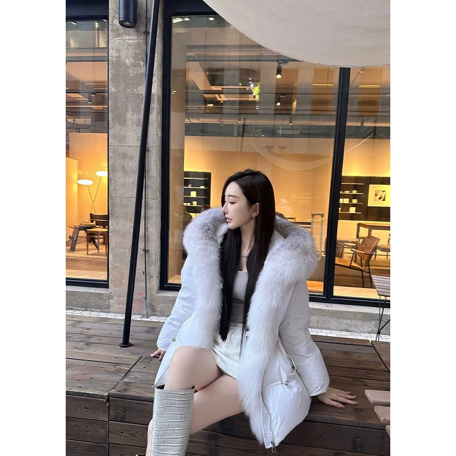 “遇见初雪” 十字狐超大狐狸毛领皮草外套