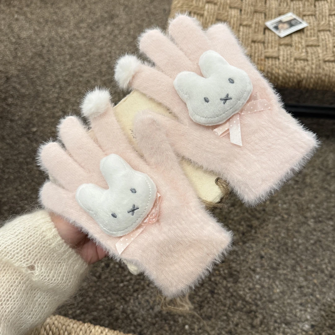 高颜值miffy手套冬季必备ins风全包分指少女心手套防冻防寒保暖