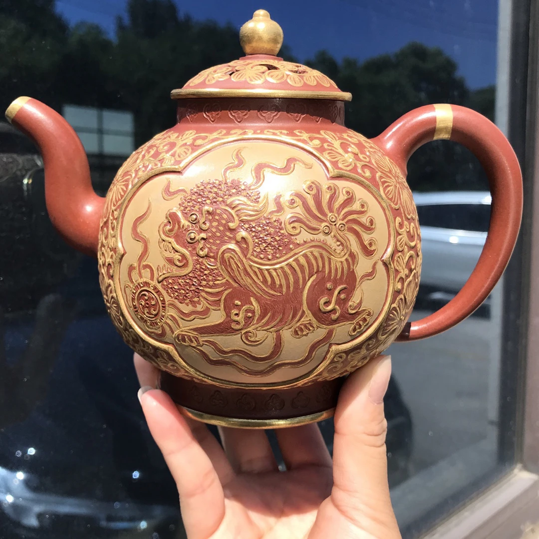重器推荐 【镂空 麒麟】 百年锡山 大红泥 700cc 作者：邵沛华