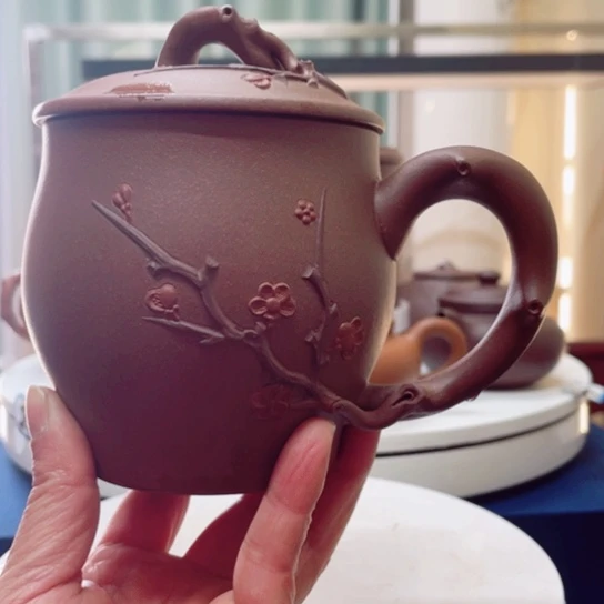 紫砂茶杯B****n紫泥梅花杯