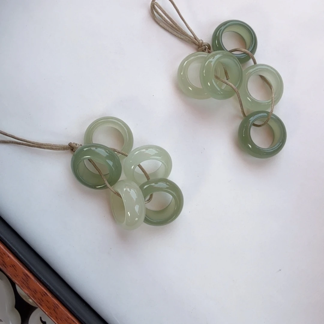 和田玉未镶嵌颈饰跑环五个一组静妃多样性拍一发一