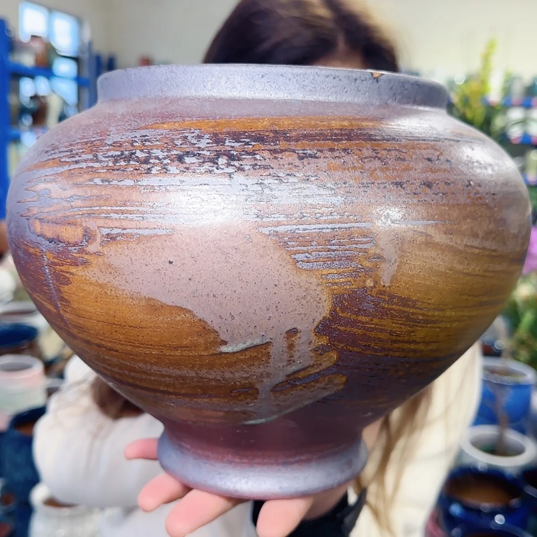 紫砂花盆高21口17