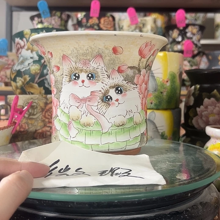 满38包邮 景德镇手绘花盆