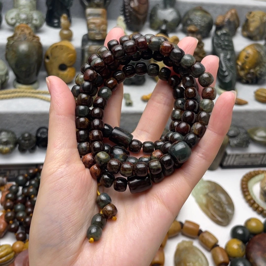 A***者未镶嵌手串岫岩河磨玉（透闪石质玉）