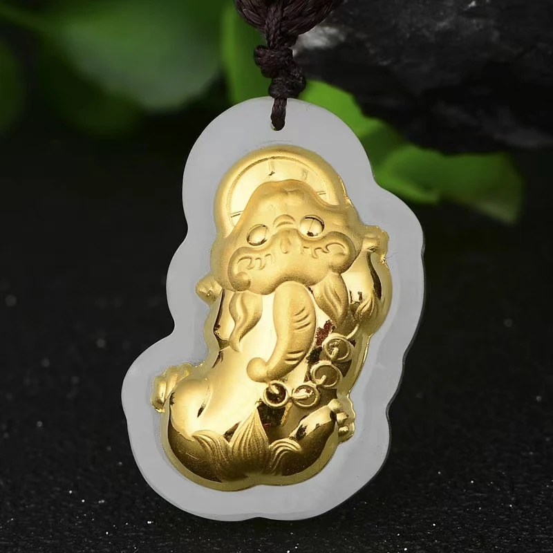 【赵公子专属】足金和田玉吊坠 貔貅天然玉石吊坠 赠高货绳