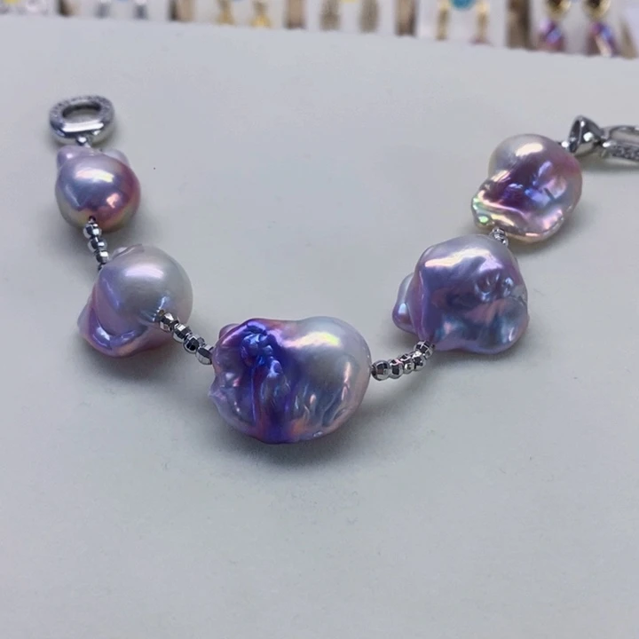 银S925镶嵌耳饰淡水珍珠