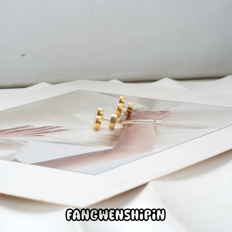 铜合金珐琅耳饰 【镀K金】【925银针】耳环3976