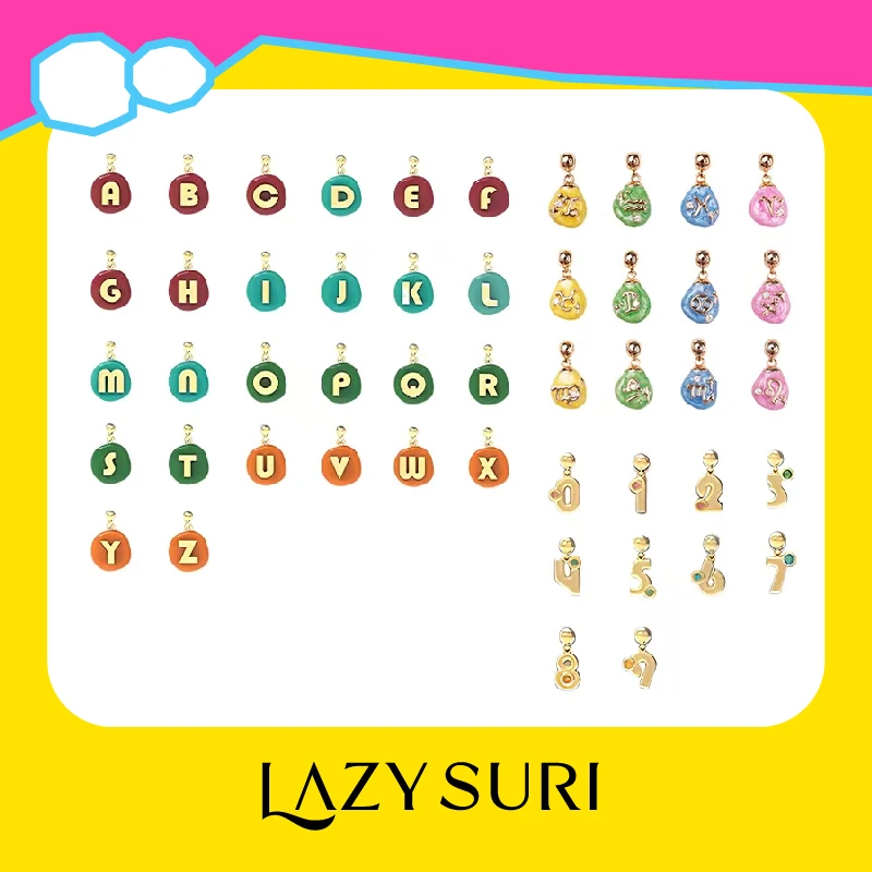 铜合金项链 LAZYSURI字母糖豆吊坠 幸运数字 十三生肖吊坠项链